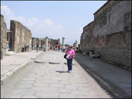 Susan on the road to Pompei